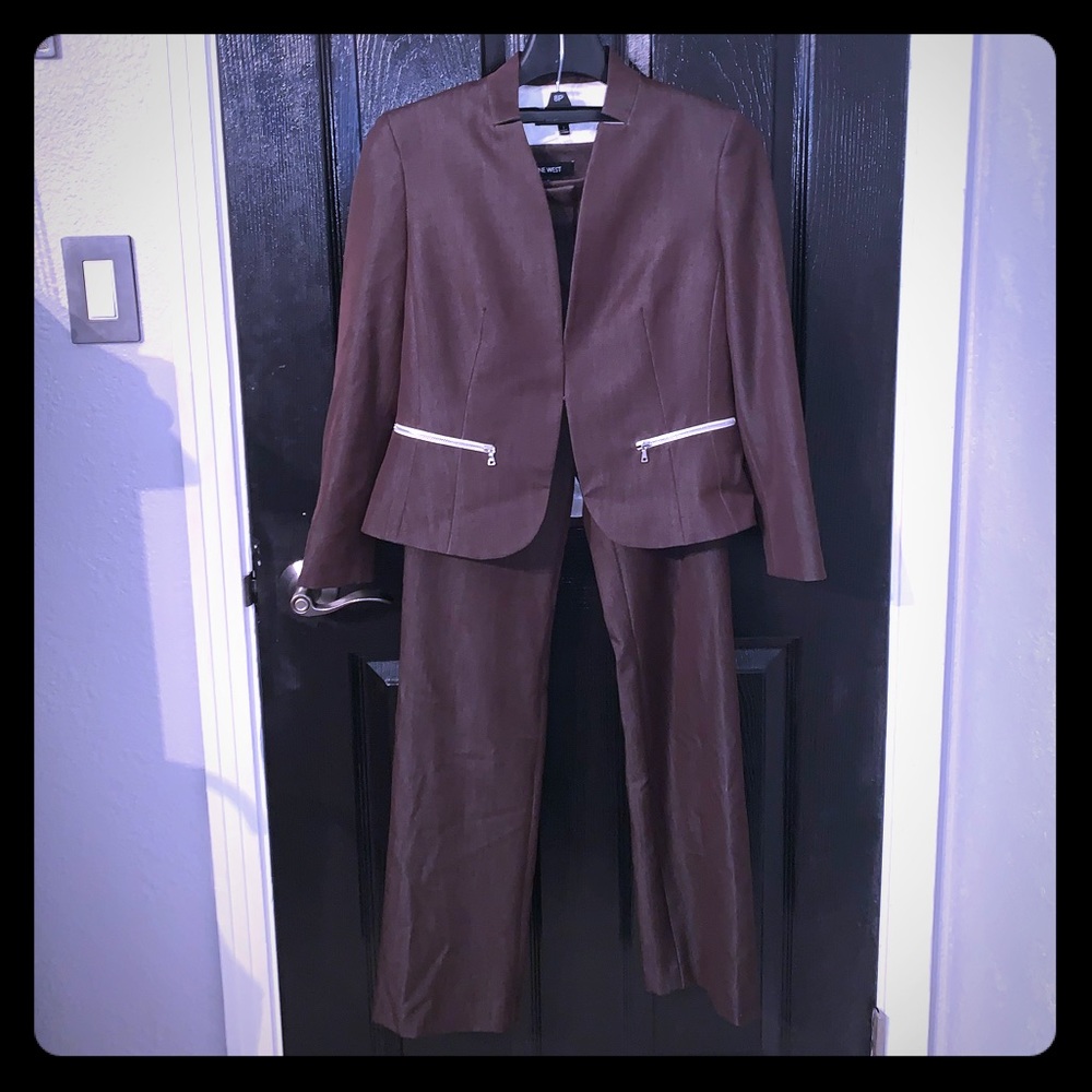 Nine West Brown Pant Suit
